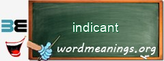 WordMeaning blackboard for indicant